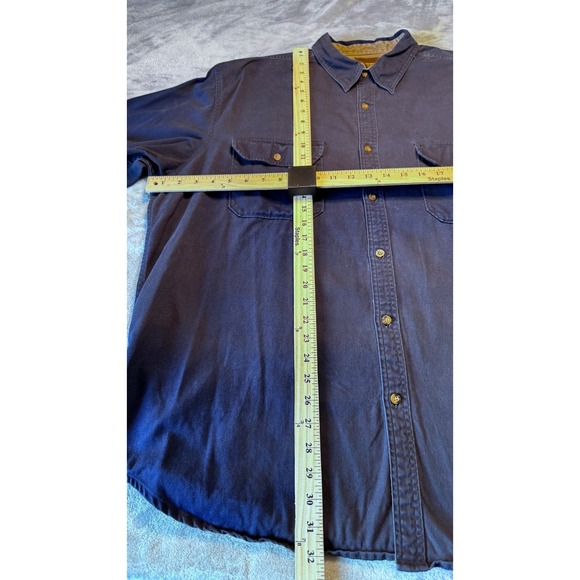 Faded Glory Dark Blue Heavyweight Long Sleeve Shirt 2XL 50/52 - Picture 4 of 10